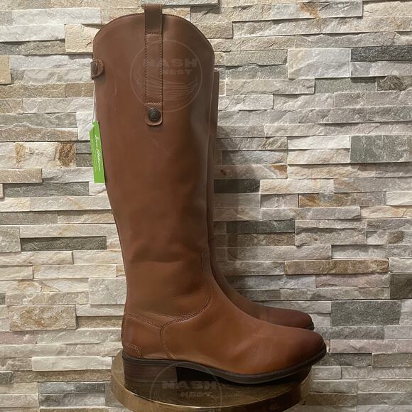 Sam Edelman Penny Leather Riding Boots | Tall Cognac Brown Womens 10.5M NWT $200 - Picture 3 of 12